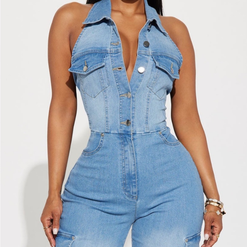 Fashion Nova Denim Jumpsuit